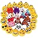 Dreampark emoticon Keychain, Emoticon Plush Key Chain Bulk Toy Valentine's Day Gifts Birthday Party Favors Supplies, Treasure Box Rewards Carnival Prizes for Kids Boys and Girls, 2