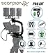 Cam Caddie Scorpion EX Video Camera Stabilizing Handle Kit with Included Smartphone and GoPro Compatible Mounts - Professional Bundle - Black