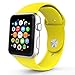 HuanlongTM New Soft Silicone Sport Style Replacement Iwatch Strap Band for Apple Wrist Watch Series 1 Series 2 (Yellow 42mm S/M)