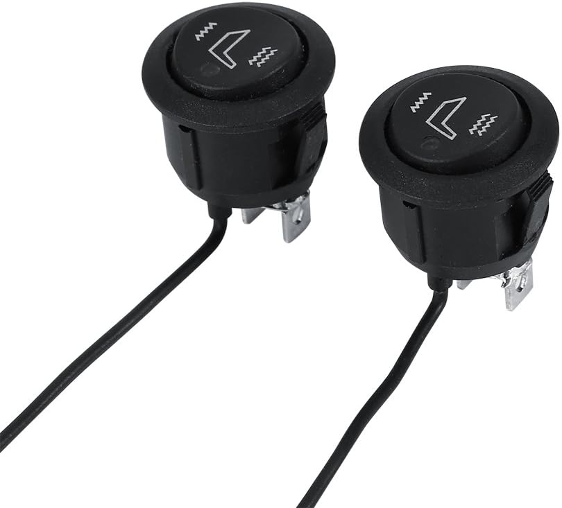 2 Pcs Universal Car Seat Heater Switch 3 Pin Round Heated