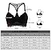 LastFor1 Women's Bras Sexy Embroidered Lace Racerback Thin Cup Bralettes Wirefree Plus Size (XL, Black)