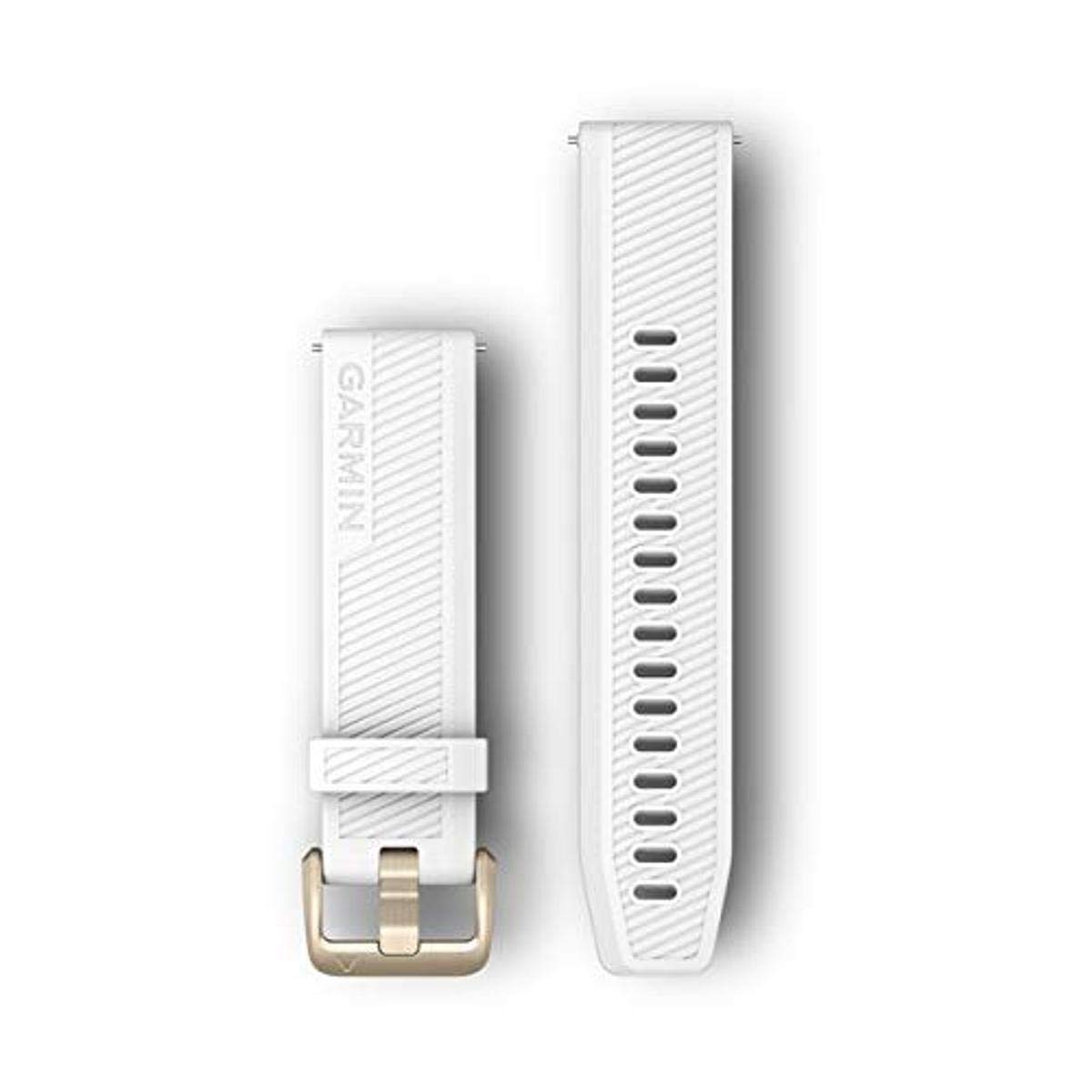 Garmin Quick Release Band, 20mm, White with Light Gold Hardware Amazon