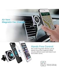 Cargador de coche inalámbrico magnético de DOCA, QI, soporte de rejilla de ventilación para teléfono iXR,XS,Max,X,8,8P, Samsung Galaxy Note 8 S8 S8 Plus S7 Edge y todos los dispositivos inalámbricos habilitados
