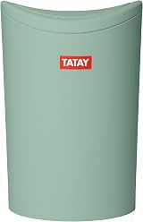 TATAY 6L Bathroom Bin Swing Lid Green Compact Durable Plastic Spain 19x19x28 view 3