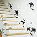 decalmile Black Dragon Wall Stickers Halloween Wall Decals Boys Room Baby Nursery Wall Decor