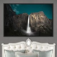 Framed Canvas Wall Art Mountainfalls Group Multicolor Nature Photography Realism Relax/Calm - 16x24 inches