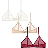 Women Mesh Sheer Bra See Through Unlined Wireless Lace Bra for Women