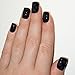 False Nails Bling Art French Fake Black Matte Justice Squoval 24 Medium Tips