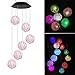 Solar Wind Chime, Mobile Waterproof Color Changing Wind Chimes Spiral Spinner Decorative Romantic Hanging Wind Ball Light for Indoor/Outdoor/Patio/Garden/Balcony Decor