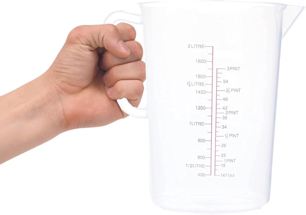 Acense Measuring Jug 2L Polypropylene Precise Spillage-Free Narrow Stem