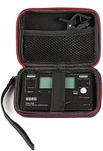 Poschell Carry Case Hard Travel Storage Bag Pouch for Korg TM-50 Instruments Tuner Metronome Recorder Fits Clip-On Microphone Seiko KLIQ Matrix