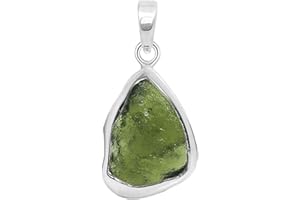MARUTI CREATIONS Moldavite Pendant Czech Republic AAA+ Natural Moldavite Rough Unique Gemstone Handmade Pendants 925 Solid Sterling Silver Excellent Quality Pendant gift For Friend Sister wife mother