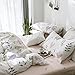 AMWAN Modern Soft Cotton Fitted Sheet Twin Flower Floral Kids Girls Bedding Sheet Deep Pocket Single Bed Sheet Lightweight Teens Children Fitted Sheet Cotton Mattress Cover (NO Pillowcases) 1
