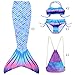 Play Tailor Girls Swimmable Mermaid Tails with Bikini and Backpack 4PCS Set Size 10