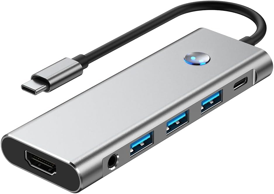 USB C HUB for iPad Pro Adapter 4K 60Hz HDMI, 100W PD, SD/TF Card Reader, 3 USB A Port, 3.5mm Audio Jack, 9 in 1 USB C Dock for iPad Air/Galaxy Dex/Tablet/MacBook/iMac/iPhone 17/Steam Deck/HP/Dell 9
