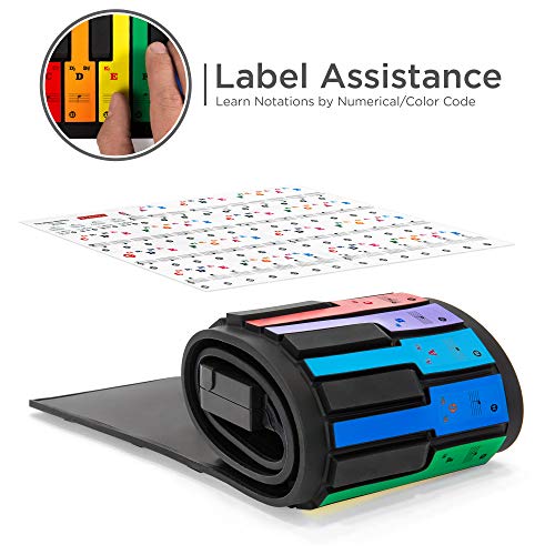 Best Choice Products Kids 49-Key Portable Flexible Roll-Up Piano Keyboard Musical Educational Toy Instrument w/Learn-To-Play App Game, Bluetooth Phone Pairing, Note Labels, USB Charging - Rainbow