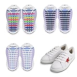 No Tie Shoelaces for Adults, YUANFENG Tieless Elastic Silicone Waterproof Flat Athletic Running Shoe Laces for Sneaker Boots Board Shoes and Casual Shoes (White)