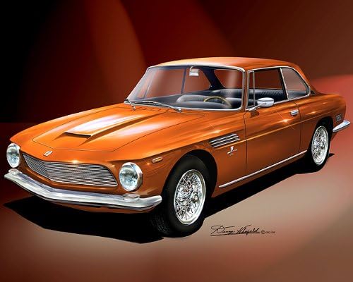 1964 ISO-RIVOLTA ORANGE - CAR ART PRINT POSTER- SIZE 14x18