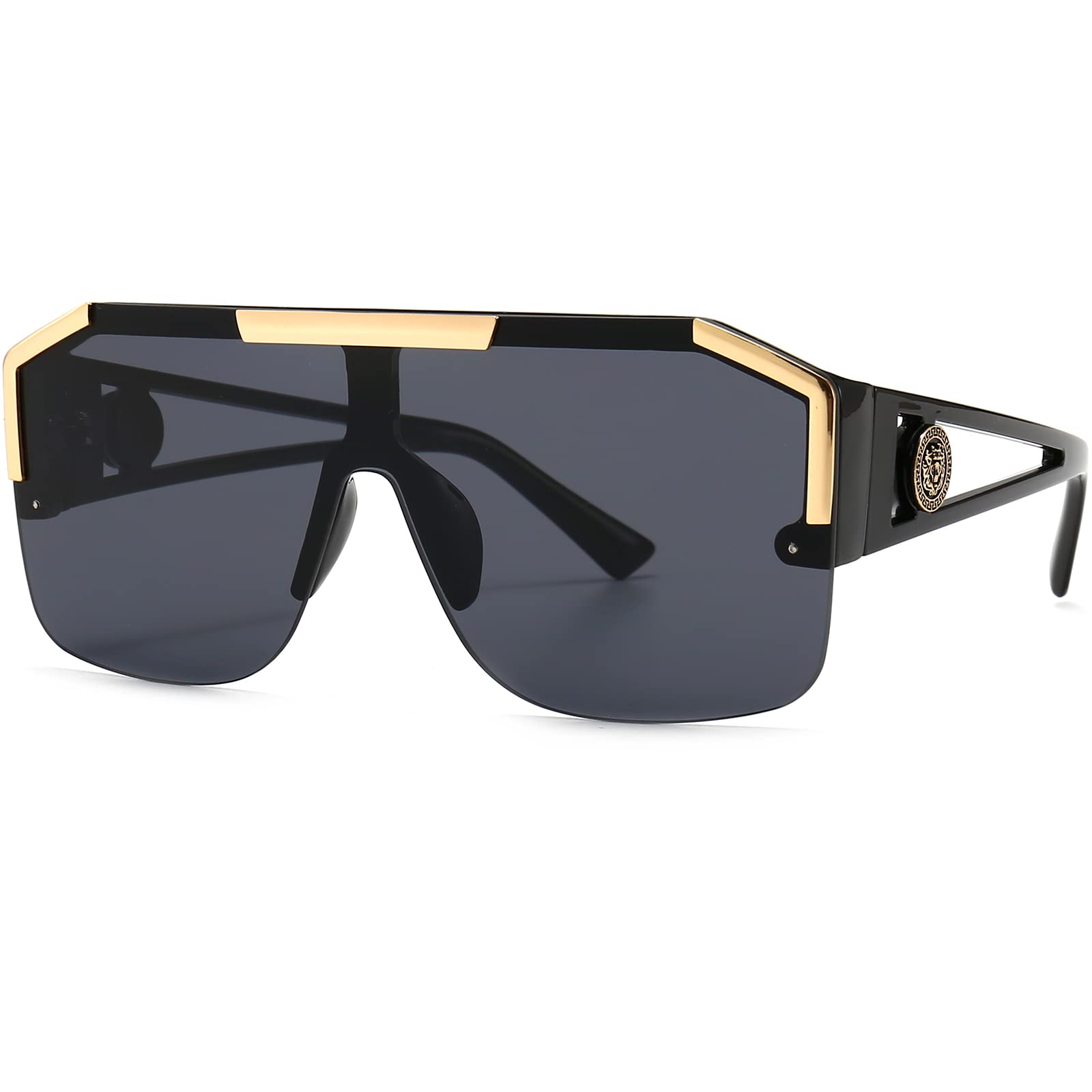 Square Oversized Sunglasses Flat Top Shield Sun Glasses for  display picture 2