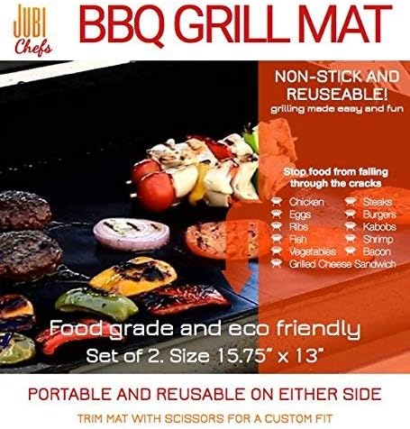 GrillandWin Set of 2 BBQ Grill Mats -Grilling Made Easy - Maintain Flavors - Made of Food Grade PTFE- 100% Non-stick and Reusable - Practical for Baking as Well- Best Gift Item - GrillandWin with value,quality,convenience, and satisfaction.