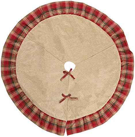 Breeezie 48Inch Large Sized Christmas Tree Skirt Lattice Apron Holiday Decorations
