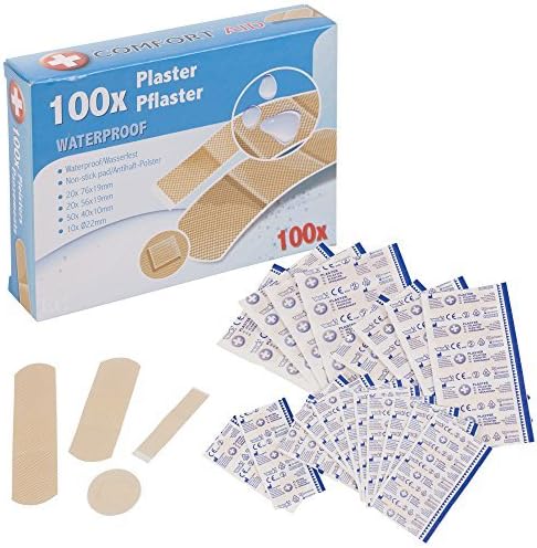 100 Waterproof Durable Assorted Plasters - Choice of Pack Sizes (100) by Comfort Aid