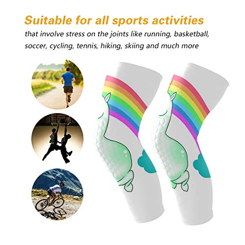 Knee Sleeve Pin Cute Unicorn Full Leg Brace Compression Long Sleeves Pant Running, Jogging, Sports, Crossfit, Basketball, Joint Pain Relief, Men and Women 1 Pair - Thumbnail 5