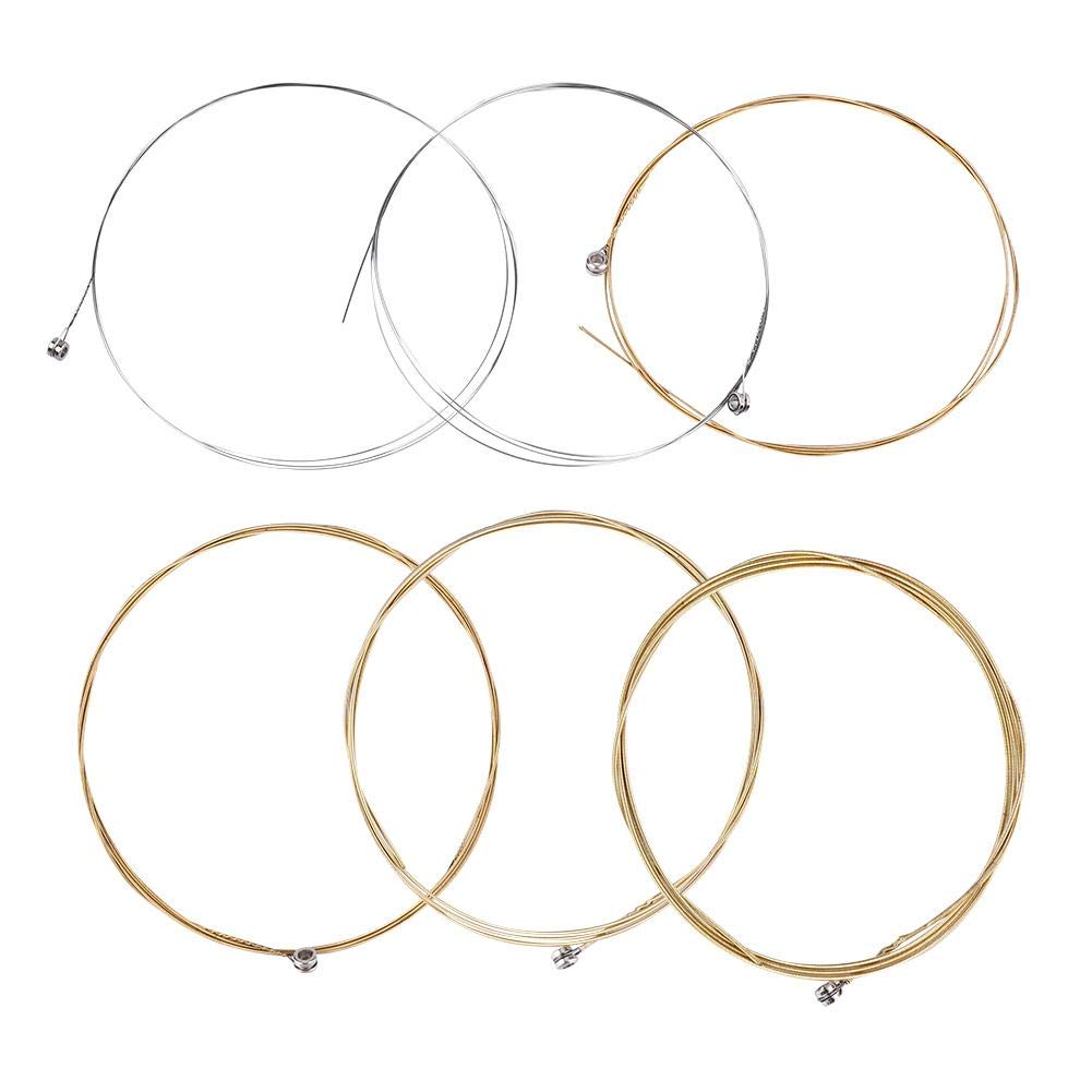 Folk Guitar String, 6Pcs Metal Strings Set Practice Replacement Part Accessory for Classic Folk Guitar