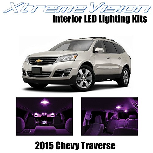 XtremeVision Chevy Traverse 2015+ (14 Pieces) Pink Premium Interior LED Kit Package + Installation Tool