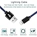 iPhone Charger Cable Lightning Charging Cable Nylon Braided 5 Pack 3FT/6FT/10FT Durable Long USB Cord Fast iPhone Cable Compatible iPhone XS/Max/XR/X/8P/8/7P/7/6S/iPad/iPod/IOS (Black & Blue) …