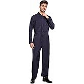 PWQMGY Men's Halloween Horror Killer Costumes-Long Sleeve 6-Pocket Durable Mechanic Jumpsuit Coveralls Cosplay Outfit