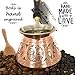 ACI Series (Medium-13 fl oz) - Thickest Solid Engraved Copper Turkish Greek Arabic Coffee Pot with Wooden Handle, Stovetop Coffee Maker, Jazzve, Cezve, Ibrik, Briki, Café Turco