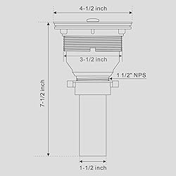 ROVOGO 3-1/2 inch Kitchen Sink Drain Assembly with