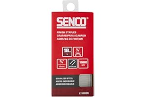 SENCO L11BGBR 3/4" 18 Gauge 1/4" Crown Finish Staples, Stainless Steel Finish 1,000 Count Pack