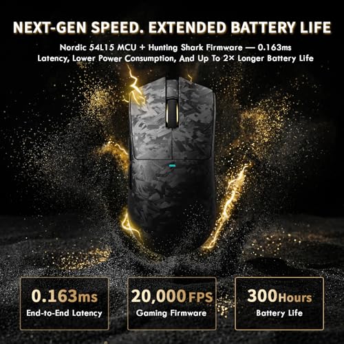 ATTACK SHARK X11 ULTRA Wireless Gaming Mouse With C06 Ultra LED Cable, Carbon Fiber, 54L15 MCU, PAW3950MAX Sensor, Super Light 63g, 8000Hz, BT/2.4G Wireless/Wired, 42000 DPI