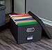 Internet's Best Collapsible File Storage Organizer with Lid - Decorative Linen Filing & Storage Office Box – Hanging Letter/Legal Folder – Home Office Bins Cabinet – Charcoal Container - 2 Pack