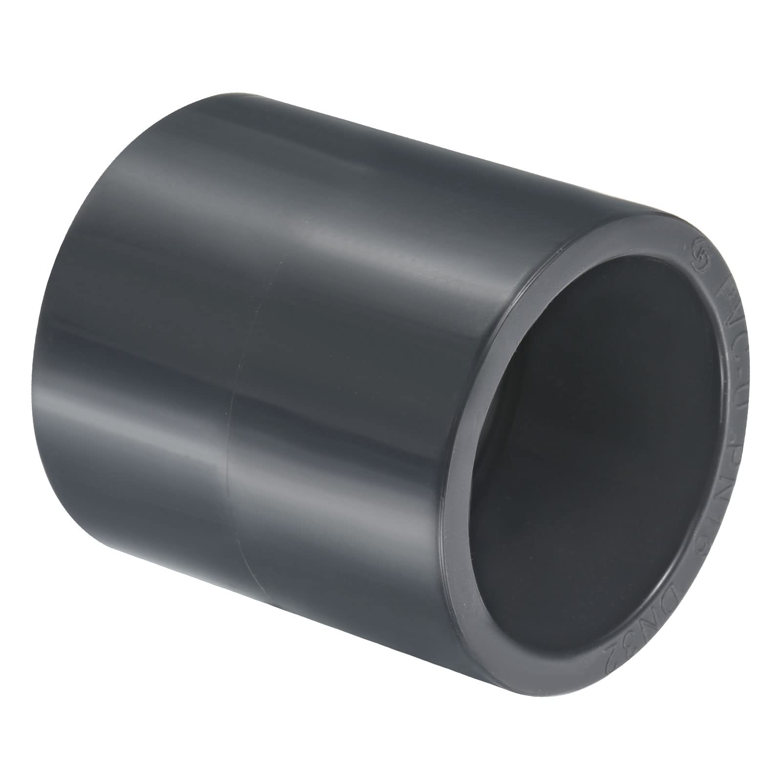PATIKIL UPVC Pipe Fitting 40mm 1.57 Inch Socket, 1 Pack Straight Coupling Adapter Connector, Dark Grey