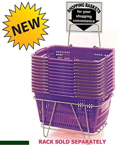 Prestige Line Purple Jumbo Hand Held Shopping Basket Set of 12