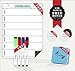 BiggaHome Dry Erase Monthly Magnetic Calendar For Refrigerator, Whiteboard With Meal Planner, Large Board. Packed in a Stiff Box Designed As a Gift. White.