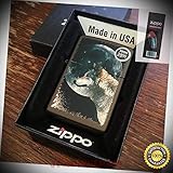 218 Wolf and Moon Full Size Windproof New Black