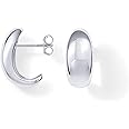 PAVOI 14K Gold Plated Sterling Silver Post Huggie Earrings | Gold Dome Huggie Hoop Earrings for Women
