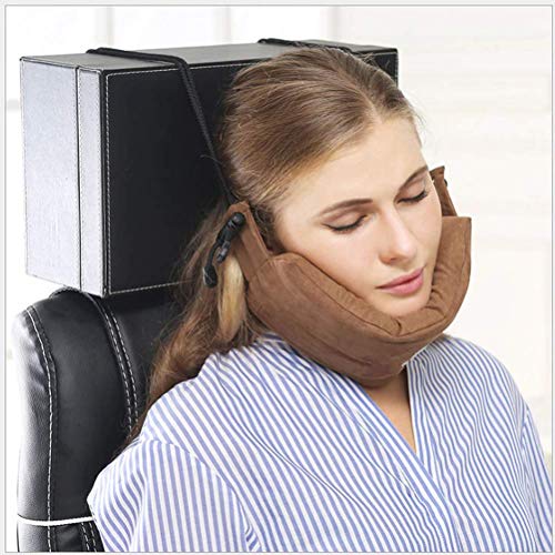 image for LQT Ltd Memory Foam Travel Pillow for Airplane Inflatable Neck Pillow 