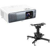 BenQ TK710 4K UHD Laser DLP Gaming Projector | 3200 ANSI Lumens, HDR10, 240Hz Low Input Lag, 1.3x Zoom, Home Theater &amp; Gaming + Ceiling Mount, 3-Year Manufacturer Warranty