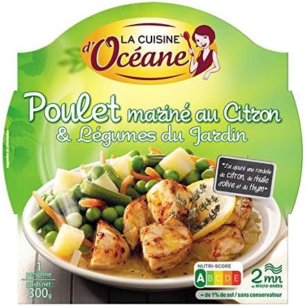 La Cuisine D'Océane - Roasted Chicken and Vegetables from The Garden - Poulet Roti Marine Et Légumes Du Jardin - The 300G Container - Price Per Unit - Fast Delivery