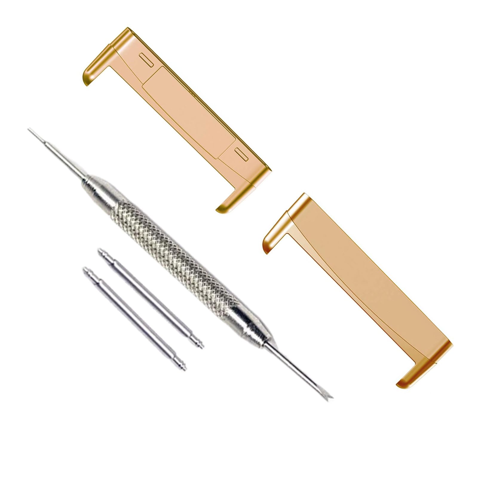 Miimall [2 Pack] for Fitbit Versa 4/Versa 3/Sense 2/Sense Watch Strap Connector, Replacement Stainless Steel Adapter Lightweight Secure Watch Connection Adapter for Fitbit Versa 4-Rose Gold