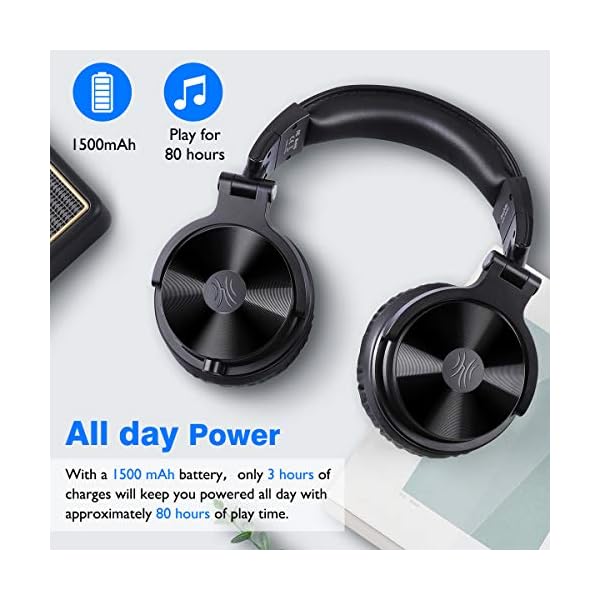 OneOdio Bluetooth Headphones Over Ear [Studio Level Sound Quality ] 80 Hrs Playtime, Bass Boosted, Soft Memory Protein…