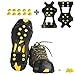 Ice Cleats, willceal Ice Grippers Traction Cleats Shoes and Boots Rubber Snow Shoe Spikes Crampons with 10 Steel Studs Cleats(Yellow,Medium)