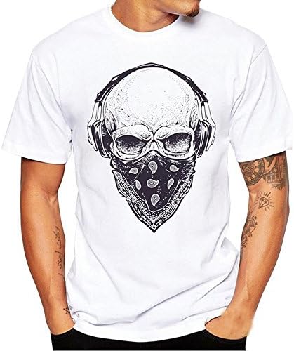 Men T Shirts, Tees Shirt Teen Boy Short Sleeve Printed Blouse T Shirt Pullover Tops for Summer
