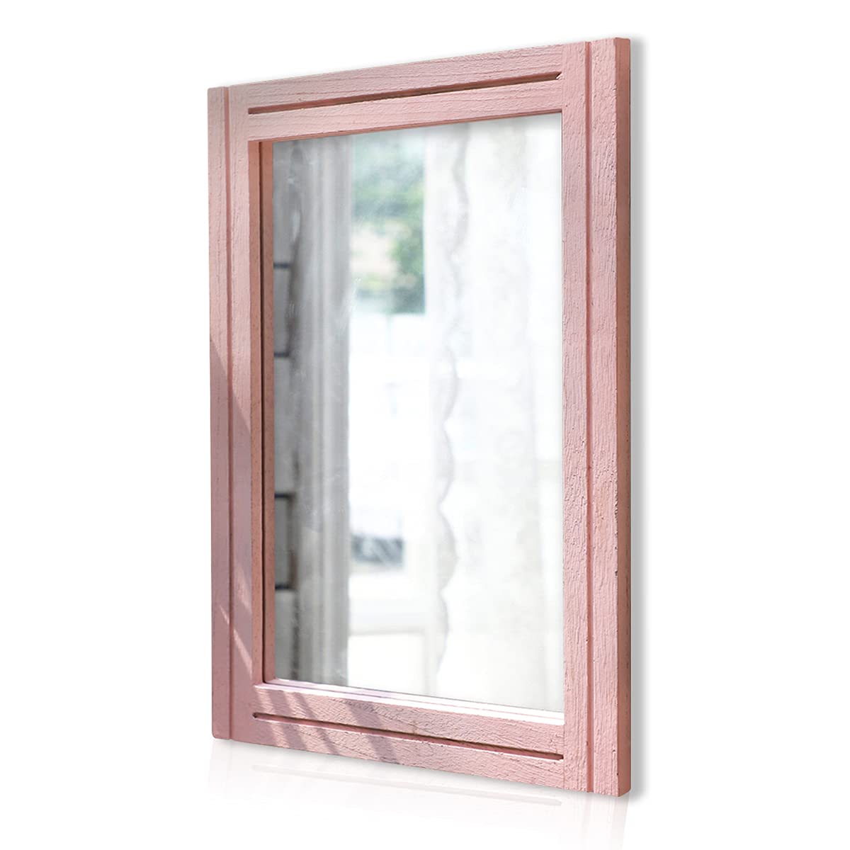 Photo 1 of AAZZKANG Rectangle Mirror with Wood Framed Modern Farmhouse Hanging Wall Mirrors Decor for Bedroom Bathroom Living Room Home Entryway
