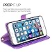 iPhone 7 Case, Moze iPhone 7 Wallet Case [4 Card Slots ] [Wrist Strap] [Stand Feature] PU Leather Flip Wallet Case Cover for iPhone 7 (4.7) - Purple